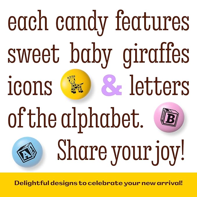 M&ampM'S WORLD New Baby Milk Chocolate Candy 2lb Bag with Assorted M&ampM'S for Showers Gender Reveal Parties and Newborn Gift Ideas