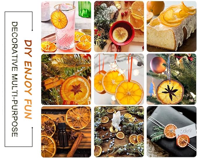 Dehydrated Orange Slices10.58oz / 300g Dried Orange Slices Sugar Free Natural Fruit for Cocktails/Cakes/Crafts/Old Fashioned Citrus Garnish Garland Candied Mandarin Decoration Wheels Bulk