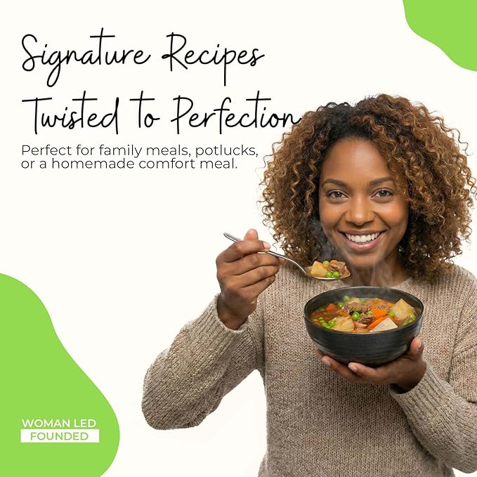 Twisted Pepper Co. Vegetable Beef Soup Mix: Gluten-Free - Handcrafted Broth‑Style Soup - Low Sodium No Added MSG | Quick &amp Easy Meal Ready in 30 Minutes Serves 12 | Add Vegetables Sausage &amp