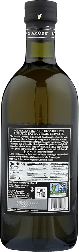 Cucina &amp Amore Oil Olive Extra Virgin Robusto 25.3 Fl Oz