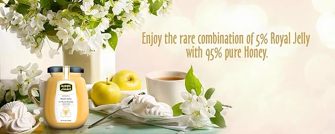 ALSHIFA Royal Jelly Pure Honey 8.81oz (250g) | Pack of 1 | Raw Organic Honey | Unique Taste Sweetener | Healthy &amp Rich in Nutrients | No Added Sugar | Glass Bottle