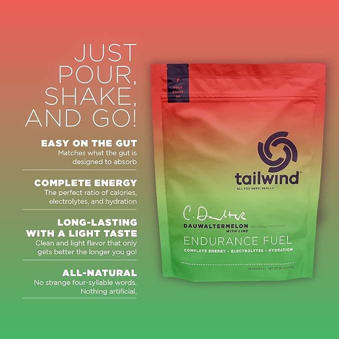 Tailwind Nutrition Endurance Fuel Carbohydrate &amp Electrolyte Sports Drink Mix Powder Gluten-Free Vegan Dauwaltermelon 50 Servings
