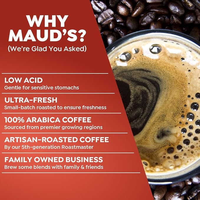 Maud's Organic Colombian Coffee Pods 50 ct Single Origin Colombian Medium Roast Coffee in Single Serve Pods – 100% Arabica Coffee Compatible with Keurig K Cups Maker