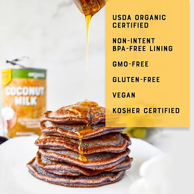 Nature's Greatest Foods Organic Coconut Milk - 13.5 oz No Guar Gum No Preservatives Gluten-Free Vegan and Kosher - 17-19% Coconut Milk Fat Unsweetened (12-Pack)