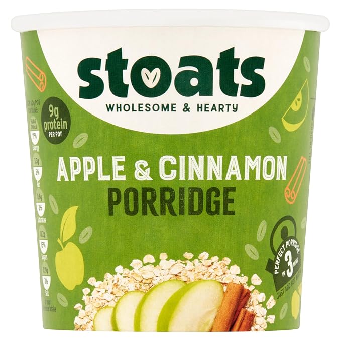 Stoats Apple and Cinnamon Porridge Pot 60 g (Pack of 16)