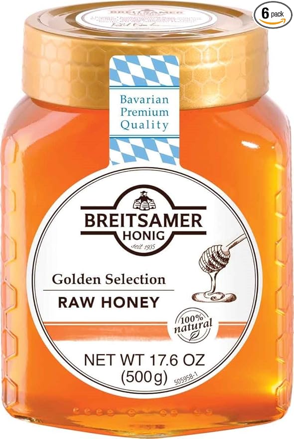 Breitsamer Golden Selection Honey Jar 17.6 Ounce (Pack of 6)