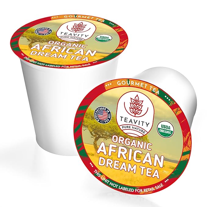 Organic Rooibos Tea Pods with Vanilla &amp Orange - Naturally Decaf Tea - African Dream by Teavity (24 Tea Pods)