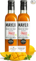 Mayer Mango Syrup for Drinks &amp Cocktails – Handcrafted in Hungary Natural Mango Flavoring Syrup – Handcrafted with 100% Real Fruits for Martini Mocktail Smoothie Lemonade Pancakes Ice Cream