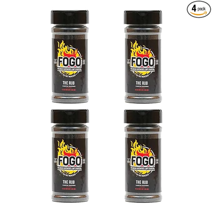 FOGO The Rub Charcoal Seasoning for Meat Perfect for Grilling and Smoking BBQ 5.5 Ounce Shaker Bottle 4 Pack