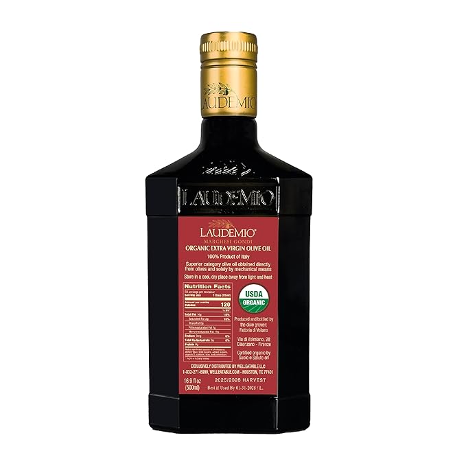 Laudemio Volmiano – Organic Tuscan Extra Virgin Olive Oil 900+ mg/kg High-Polyphenol Italian EVOO 2025 NYIOOC Gold Award Early Harvest Cold Extracted Lab Tested Pesticide-Free Premium Gift Box