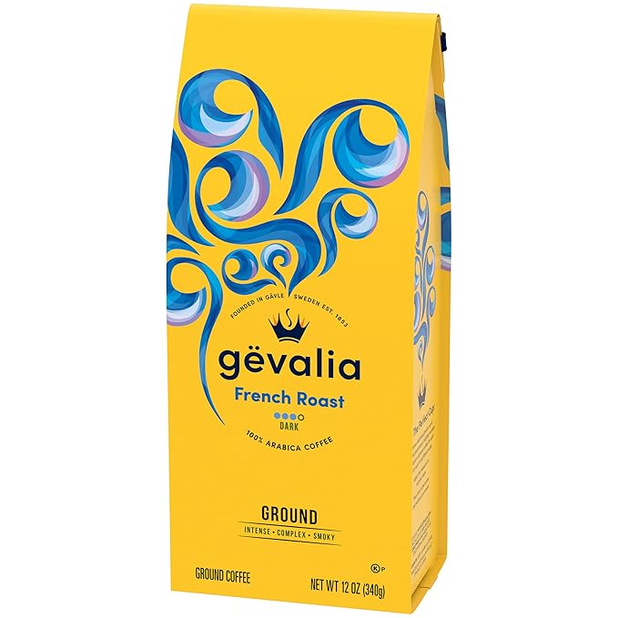 Gevalia French Roast Dark Roast Ground Coffee (12 oz Bags Pack of 6)