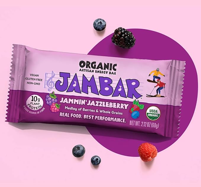 JAMBAR Organic Artisan Energy Bar (Jammin' Jazzleberry - 12 Pack)