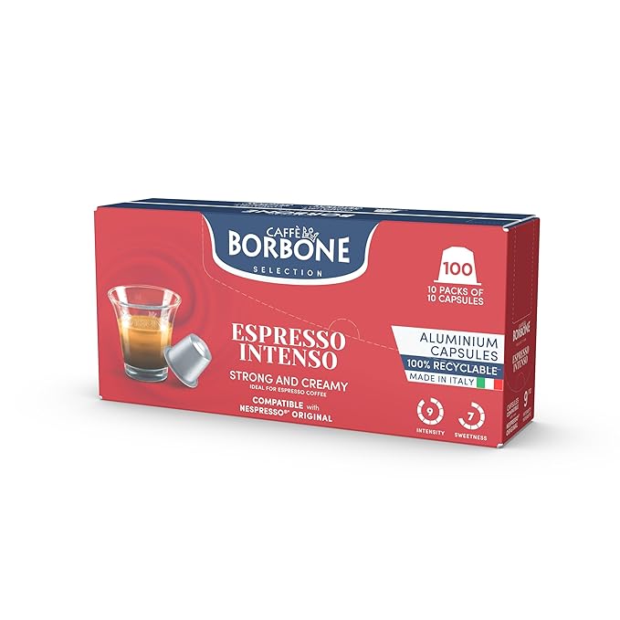 Caffè Borbone Espresso Intenso Aluminum Capsules Compatible with Nespresso Original Machines Dark Roast 50 Count