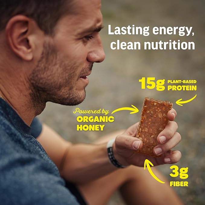 Kate’s Real Food Organic Protein Bars – (Peanut Butter Brownie Snickerdoodle Variety 2.2 oz Pack of 12) – Plant Based Protein Bars - Gluten Free Soy Free Non GMO Whole Grains and All Natural