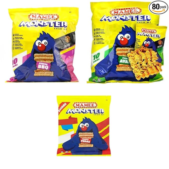 Mamee Monster Family Pack Snack Noodles 25g (Mix 80 Packs)