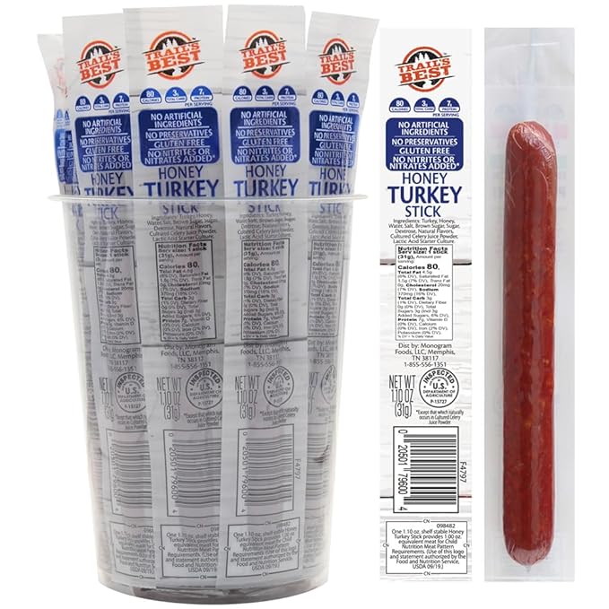 Trail's Best 1.1oz Honey Turkey Sticks - 16-ct Tub