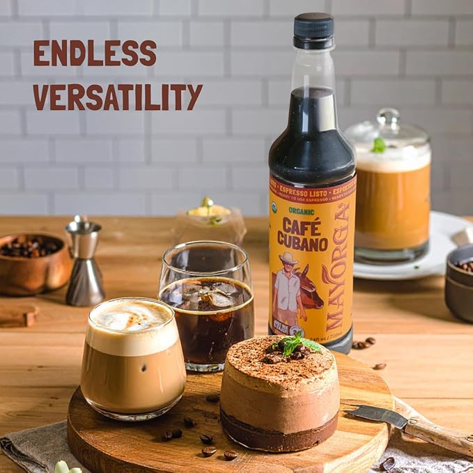 Mayorga Espresso Listo Coffee Concentrate Organic Espresso Ready-to-Drink Coffee 24 Servings Bottle Bold Smooth Flavor Cold Brew Coffee Barista-Quality Sustainably Sourced - 24.35 fl oz