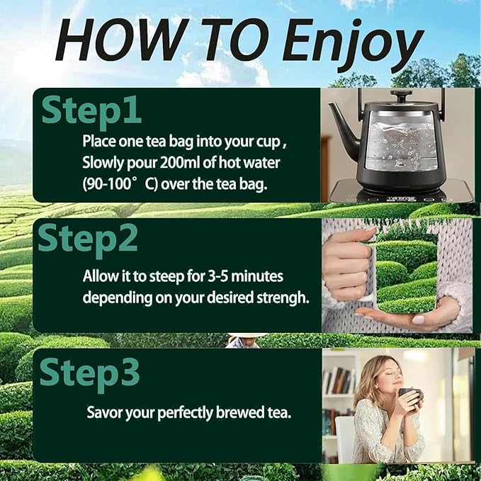 PipiTea Organic Oolong Tea Bags - Whole Leaf (20 bags) 4g Selected Tea Leaves - Helps lower cortisol levels relieve stress promote digestion and metabolism vegan non-GMO (B)