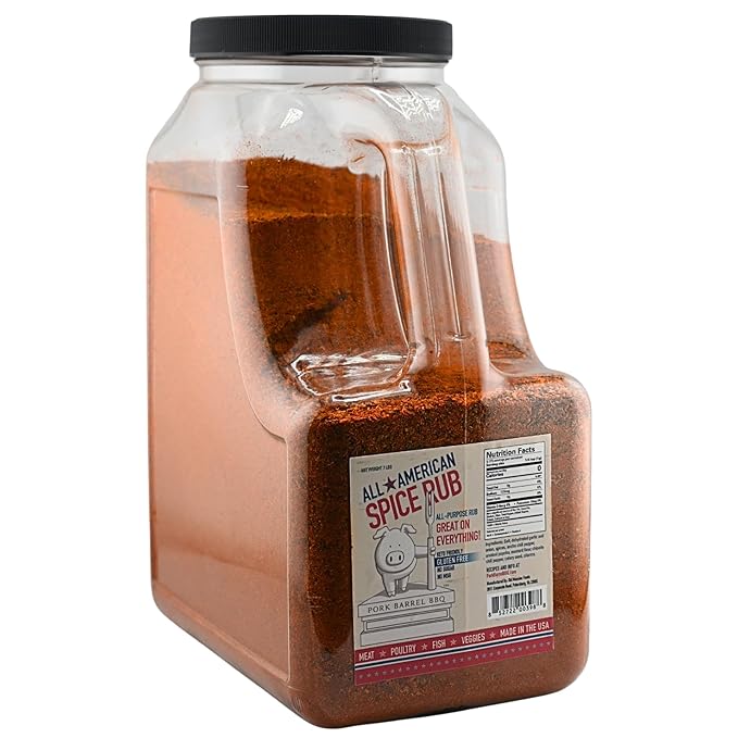 Pork Barrel BBQ All American Seasoning &amp Rub – Sugar-Free Keto Gluten-Free No MSG All-Purpose BBQ Rub &amp Meat Seasoning – 7 Pound for Smoking &amp Grilling – Beef Chicken Pork &amp Seaf
