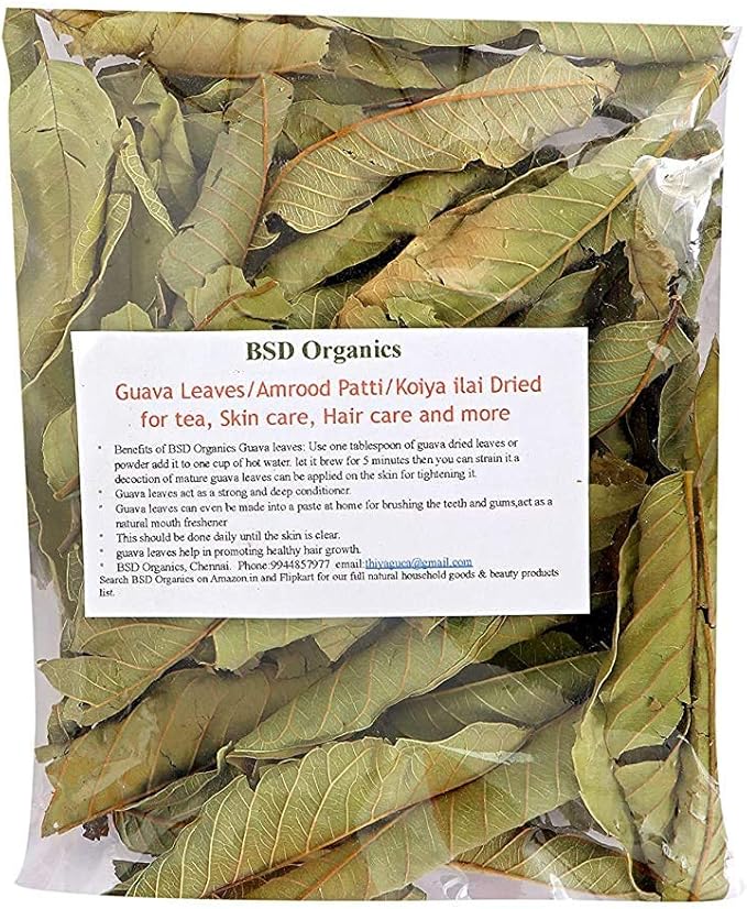 BSD Organics Dried Leaves of Guava Leaves/Amrood Patti/feuilles de goyave/Koiya ilai for tea (50 Gram / 1.7 Ounce)