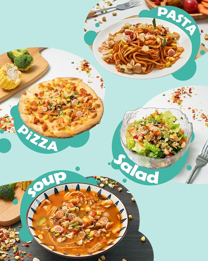 Ramen Toppings Seafood Mix 14oz 11 Ingredients Blend with Added Superfood Goji Dried Ramen Toppings for Ramen Noodles Non-GMO Low Sodium and Richer Flavors