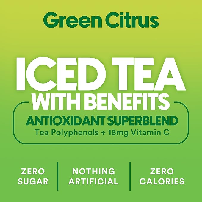 Ryl Iced Tea Green Citrus Tea Antioxidant Superblend Zero Sugar Low Carb Zero Calorie - 16.0 Fl Oz (12-Pack)