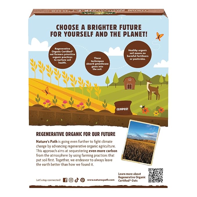 Nature's Path Organic Regenerative Organic Certified Dark Chocolate &amp Cocoa Instant Oatmeal 8 oz (Pack of 6) Non-GMO Fair Trade