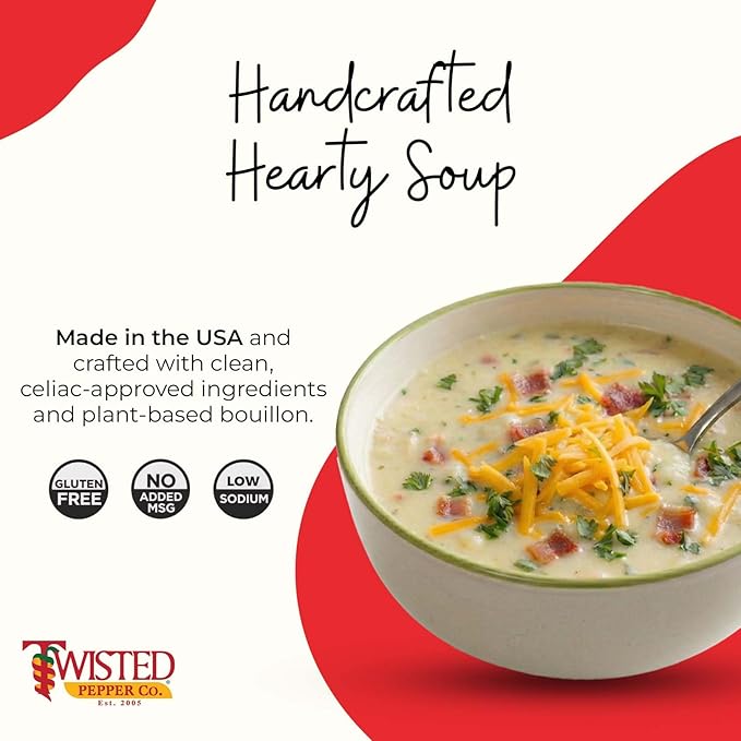 Twisted Pepper Co. Green Chili Potato Soup Mix: Gluten-Free – Handcrafted Soup – Thick Creamy &amp Zesty Flavor with a Kick of Green Chilies Quick &amp Easy Meal Ready in 30 Minutes Serves 8 Ad
