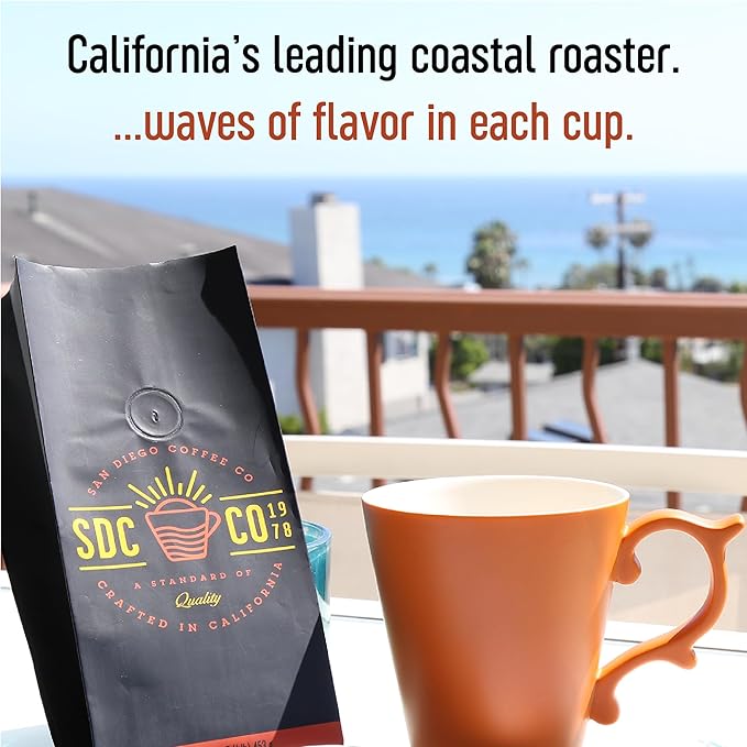 San Diego Coffee Macadamia Nut Medium Roast Ground Coffee 16-Ounce Bag Café molido tostado
