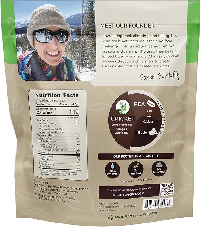 Mighty Cricket Protein Powder. 20g Clean Prebiotic Cricket Protein. No Sugar Low Carbs Gluten &amp Dairy Free. Keto &amp Paleo 100% Natural Ingredients. Vanilla 2 lb (Pack of 2)
