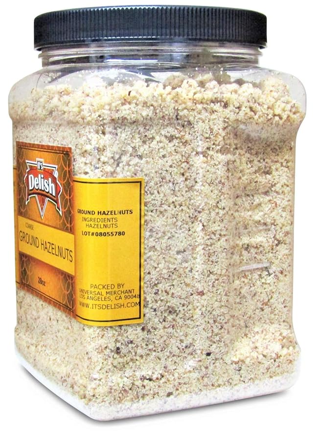 Gourmet Ground Hazelnuts by Its Delish – 28 Oz Jumbo Container – Natural Pure Hazelnut Meal– Protein-Packed Healthy Cooking Baking Flavoring &amp Recipe Decor