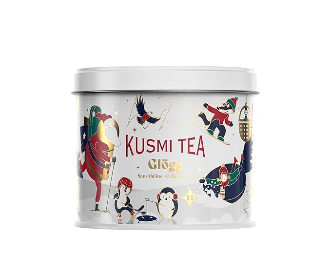 Kusmi Tea - Glögg Christmas Tea - Blend of Organic Hibiscus Fruits and Spices - Box of 423 oz Loose Leaf Tea - Limited Christmas Edition (Winter Sports)
