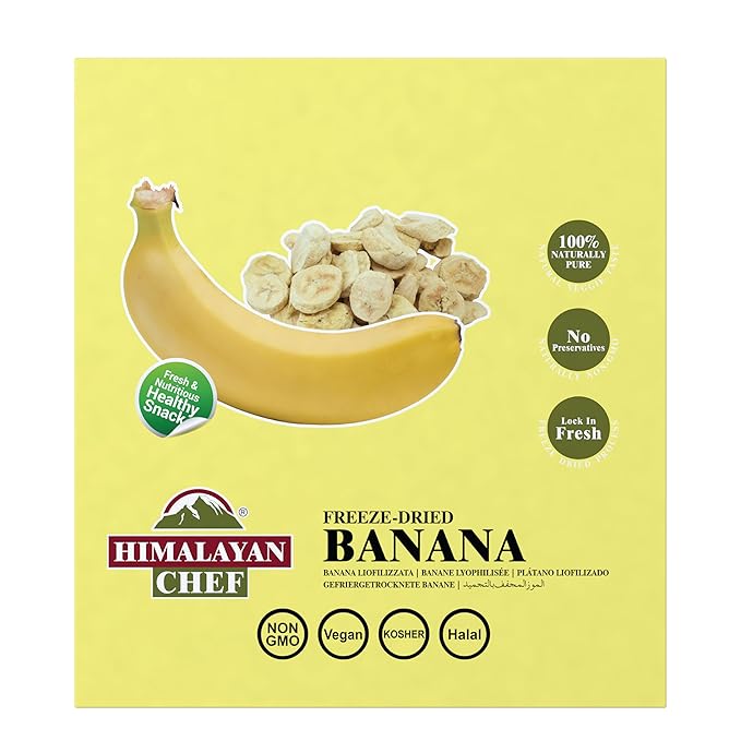 Himalayan Chef Freeze-Dried Fruit Freeze-Dried Banana Crisp 20g/EACH 10 Bags | Healthy Snacks Organic Fruits Snacks | Ideal Snacks for Kids &amp Adult