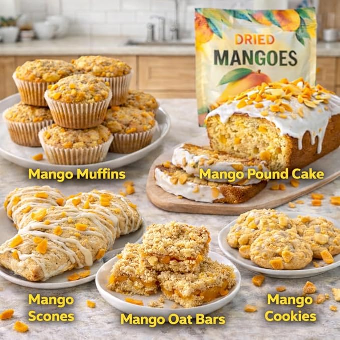 Dried Mango Slices Sweetened Tropical Fruit Snack 35 oz Sliced Soft Chewy Mangoes - Snacking Gifting Baking Smoothies Trail Mix Treat – Resealable Bag