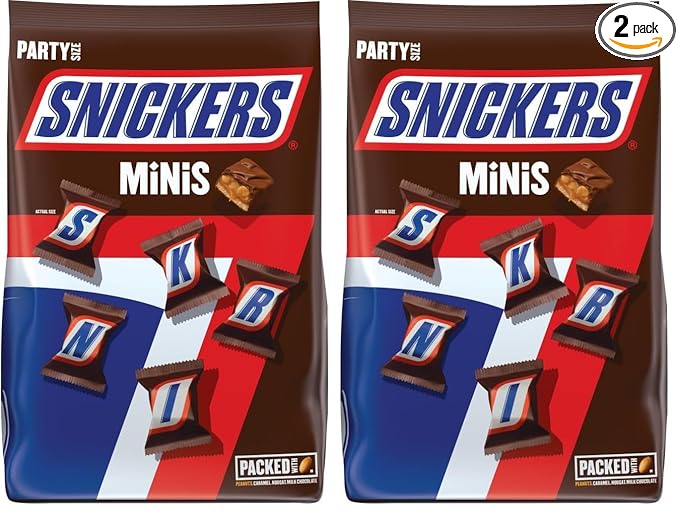 SNICKERS Minis Size Milk Chocolate Candy Bar Bulk Assortment 35.6 oz Bag (Pack of 2)