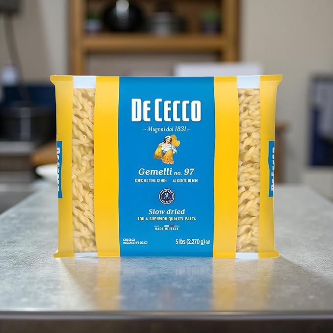 De Cecco Semolina Pasta Gemelli No.97 5 Pound (Pack of 4)
