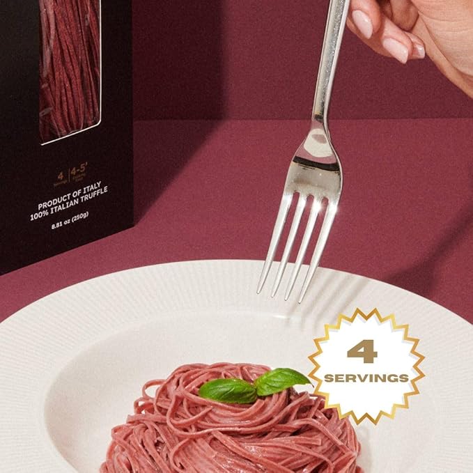 TRFL Truffle &amp Barolo Wine Tagliolini – Artisanal Italian Egg Pasta Noodles 3% Truffle Grains and 4% Barolo Wine Handcrafted in Alba Italy – Gourmet Gift 4 Servings 8.8 oz (250g)