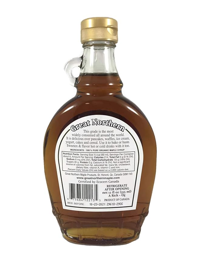 Great Northern 100% Pure Organic Maple Syrup 12 oz
