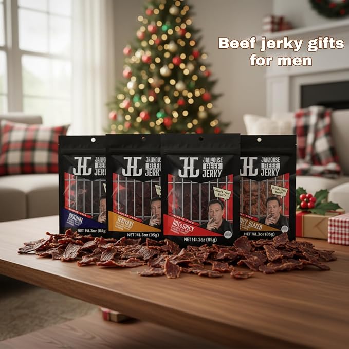 JailHouse Beef Jerky Mix Pack | High-Protein Snacks for adults Gluten-Free Jerky Fuel for Active Lifestyles | Uncut Mob Taste | Your Poker Table Carnivore Snax | The Perfect Gourmet Gift for Men