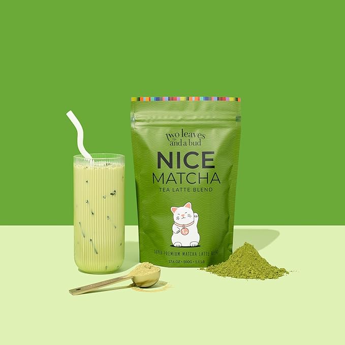 Two Leaves and a Bud Nice Matcha Latte Blend (36 Servings) Japanese Matcha Green Tea Powder 1 Resealable Bag 1.1lb (500g)