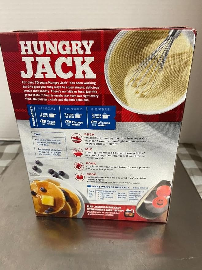 Hungry Jack Orginal Pancake + Waffle Mix (4 packs 16 oz)