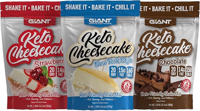 Giant Sports Keto Cheesecake Mix Bundle - Ketogenic Low Carb Powder Mix - 20 Servings