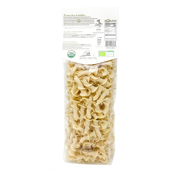 Sogno Toscano GIGLI TOSCANI ARTISAN PASTA - 500 gr / 17.6 oz Bag - Slow dry- Bronze dye- packed by hand. USDA Organic and GMO free. (4)