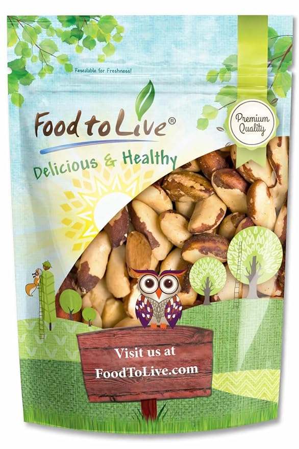 Food to Live Raw Brazil Nuts 3 Pounds – Raw Whole No Shell Unsalted Kosher Vegan Keto and Paleo Friendly Bulk Good Source of Selenium Low Sodium Low Carb Great Trail Mix