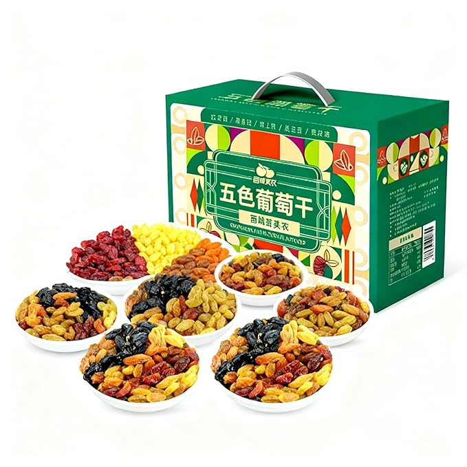 Five-Color Raisin Mix Snack Seedless &amp Soft Individually Packaged Dried Fruit No Wash Needed For Baking Oatmeal Yogurt