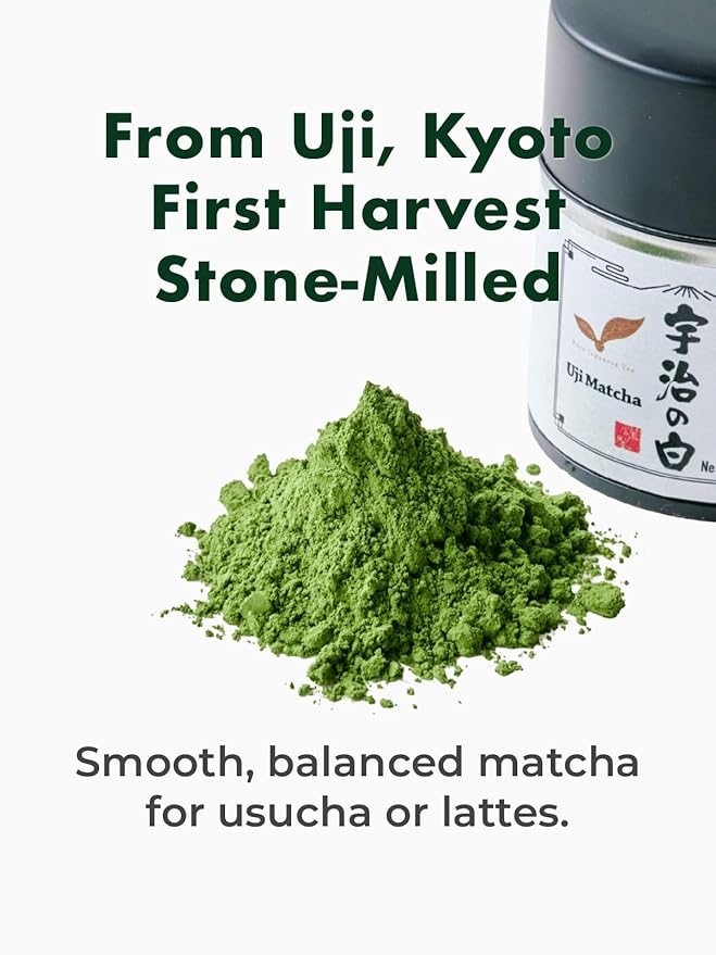 TAGASHIRA CHAHO Uji no Shiro Uji Matcha Green Tea Powder (30g/1.06oz) - First Harvest Stone Milled Authentic Ceremonial Grade 100% Product of Japan