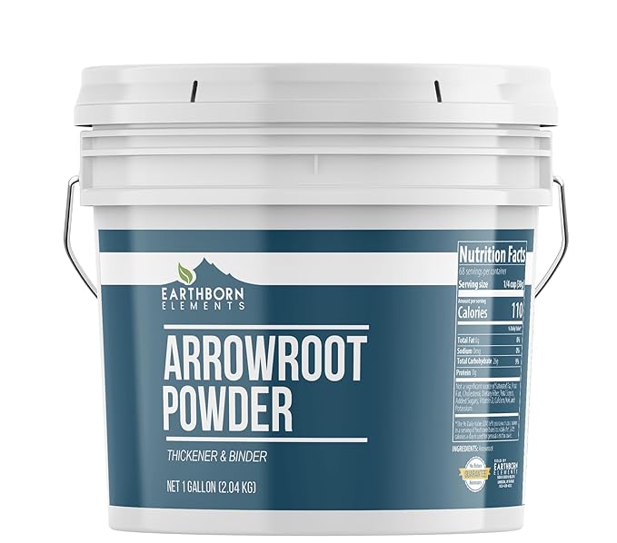 Earthborn Elements Arrowroot Powder 1 Gallon Thickener &amp Binder Corn Starch Alternative