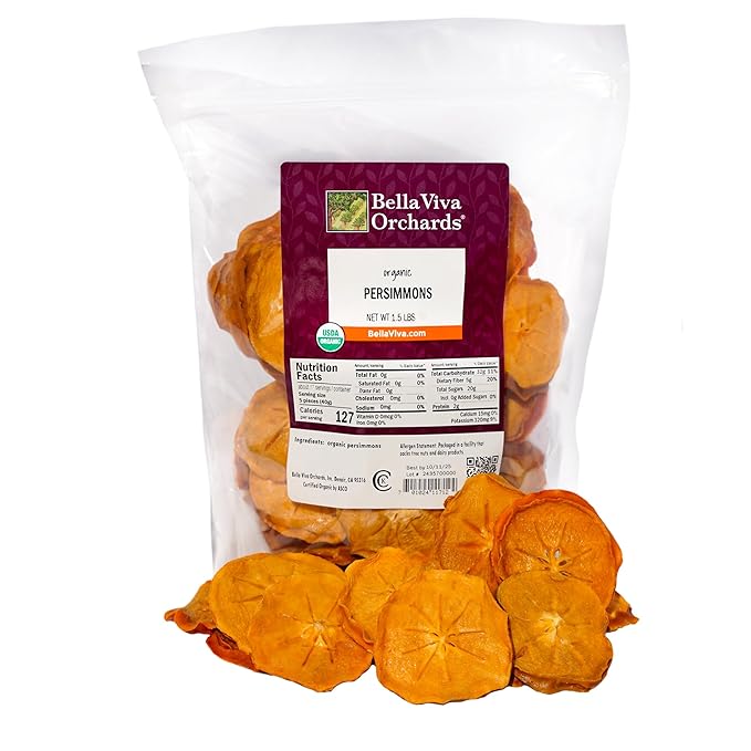 Organic Dried Persimmons from Bella Viva Orchards 1.5 Lb. Bag