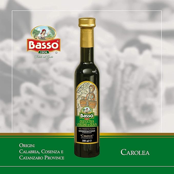 BASSO 1904 - Extra Virgin Olive Oil Gift Set Experience 5 Olive Oil Varieties First Cold Pressed Tasting and Dipping Olive Oil Gift Box (5 pack x 100 ml)