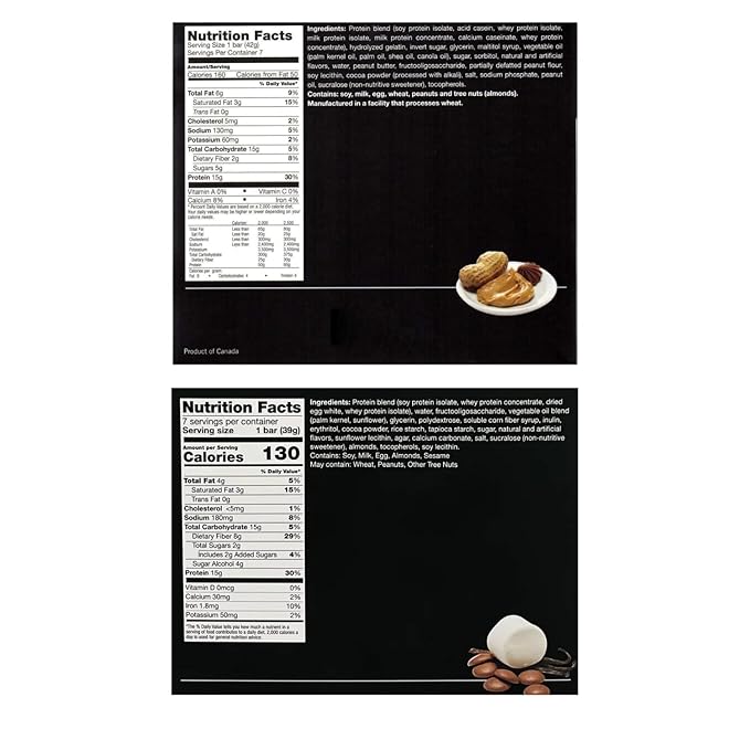 PROTIFIT - Low Calorie Peanut Butter Cup &amp Remix Vanilla Protein Bar 2 Pack High Protein 15g Protein Low Carb Low Sugar Ideal Protein Compatible 7 Servings Per Box (2 Pack)